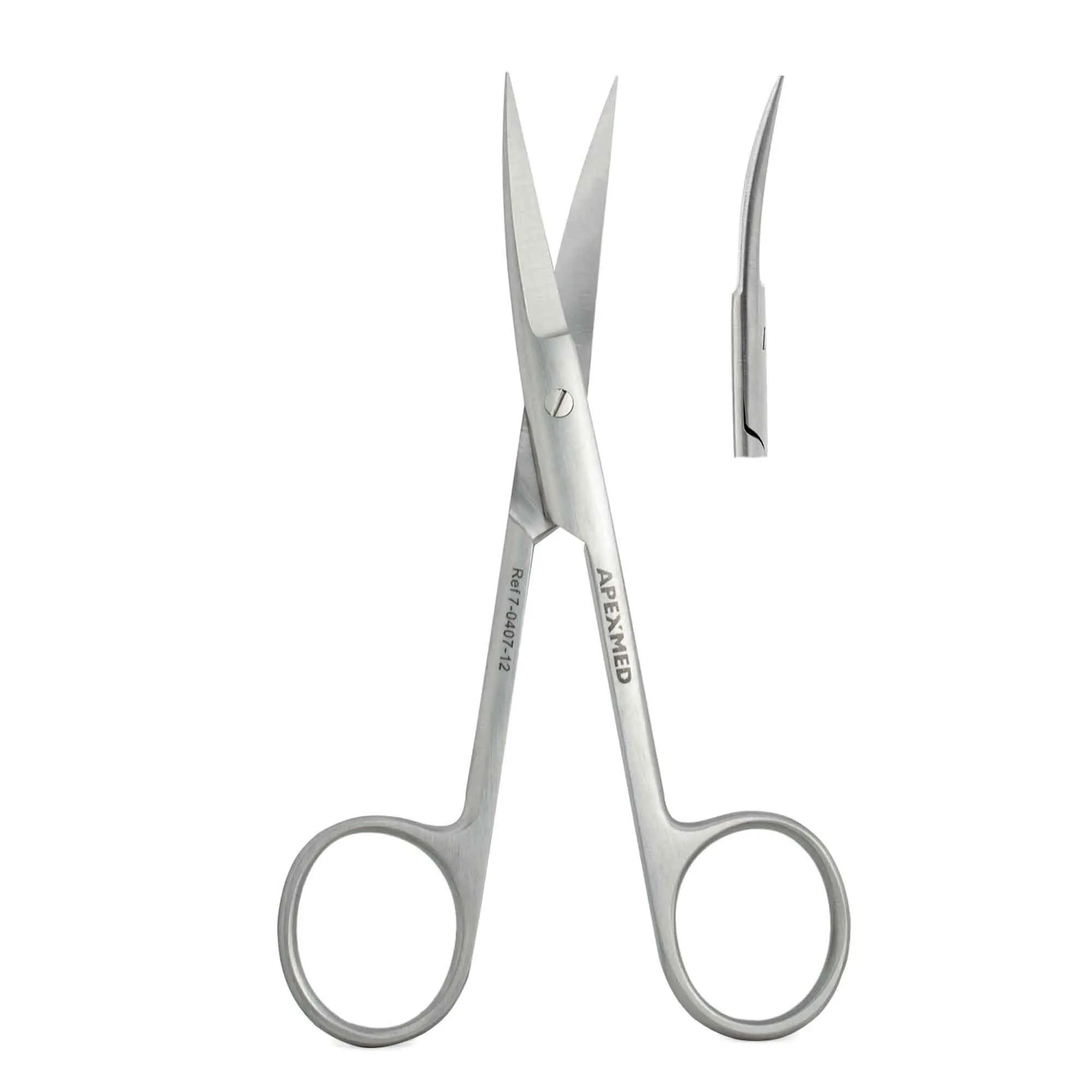Ножницы хирургические остроконечные Standard, вертикально изогнутые, 120 мм, Apexmed