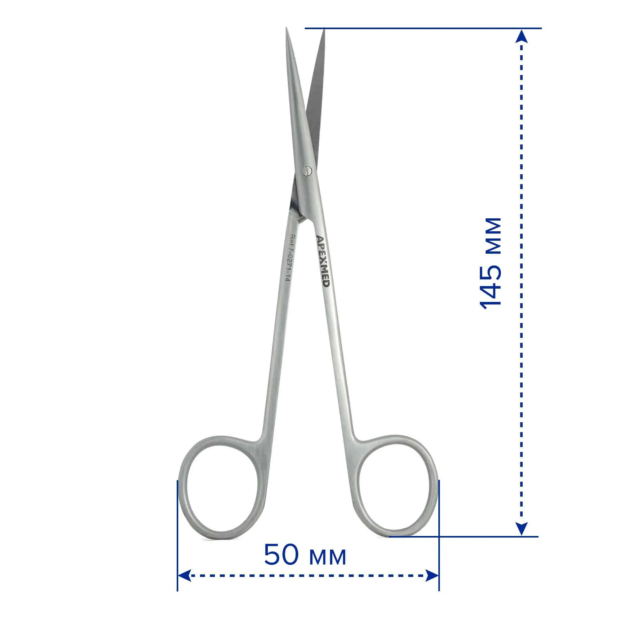 Ножницы хирургические Metzenbaum-Fine остроконечные, прямые, 145 мм, Apexmed