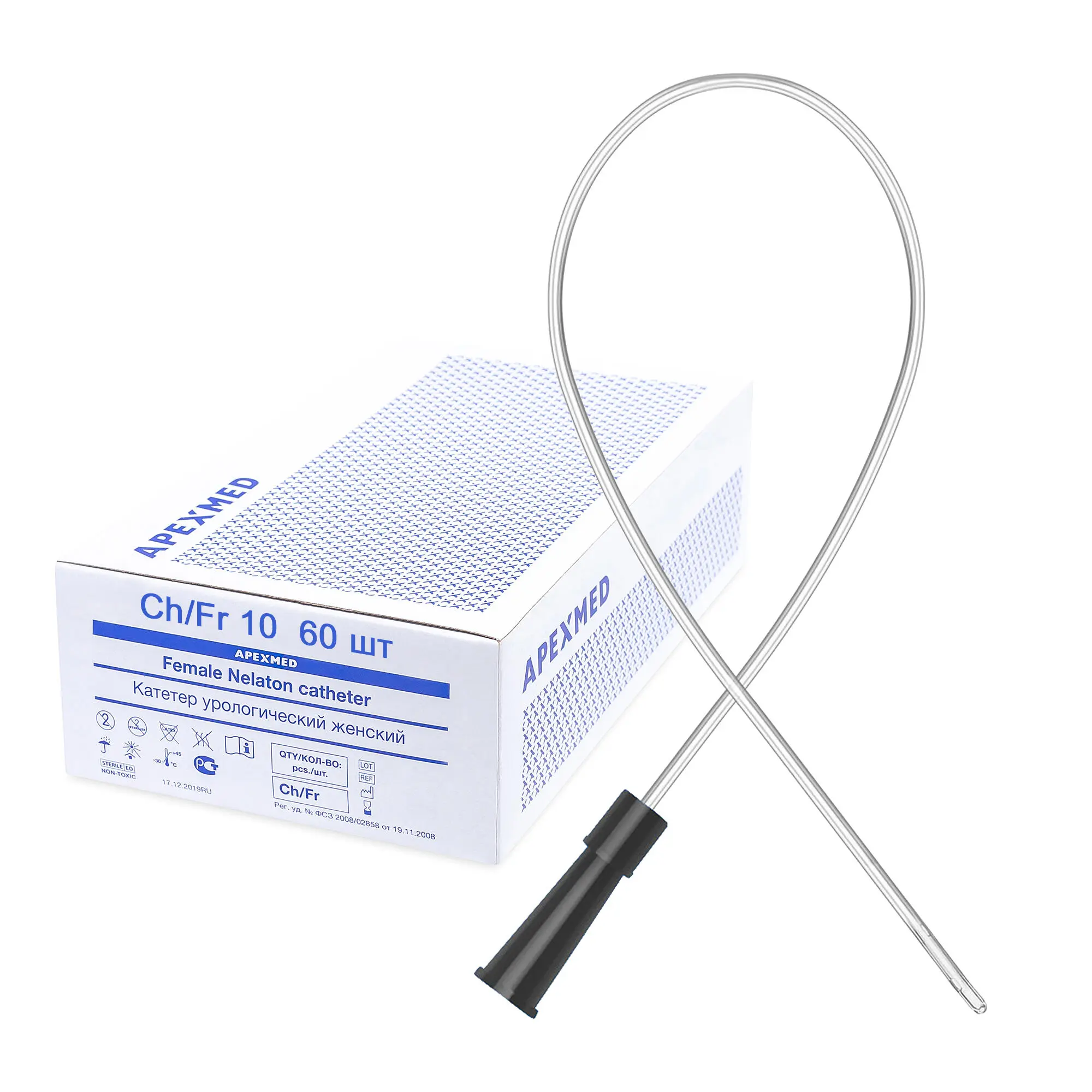Катетер Нелатона женский, 10 Сh/Fr урологический 60 шт