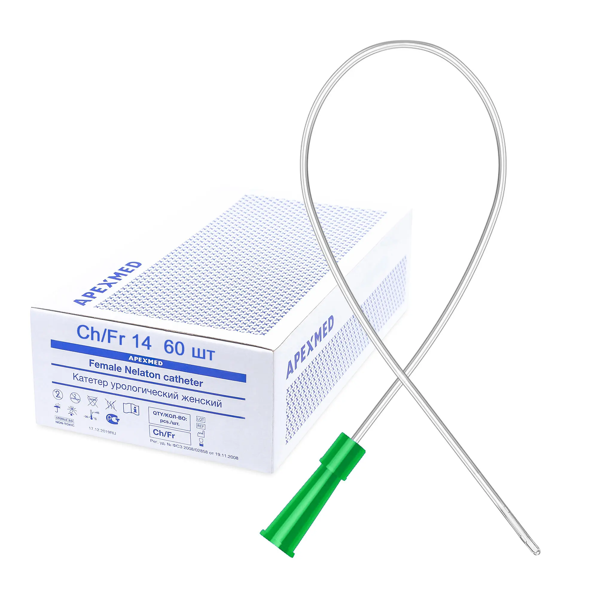 Катетер Нелатона женский, 14 Сh/Fr урологический 60 шт