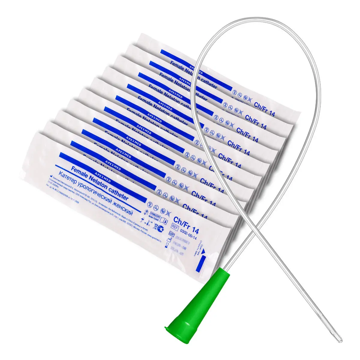 Катетер Нелатона женский, 14 Сh/Fr урологический 10 шт