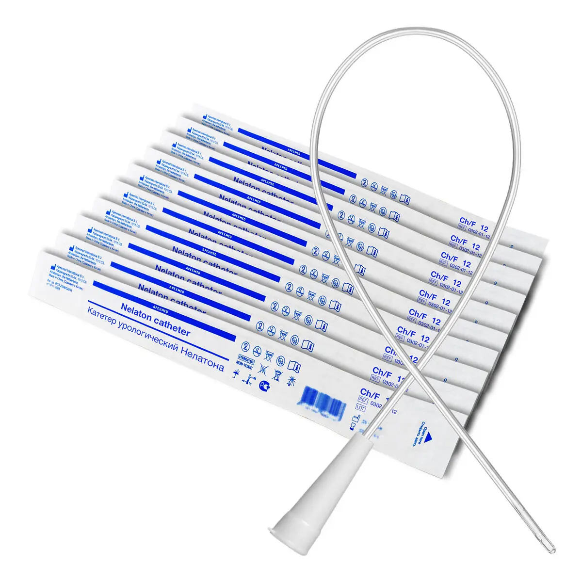 Катетер Нелатона мужской 12 Сh/Fr, урологический, 10 шт
