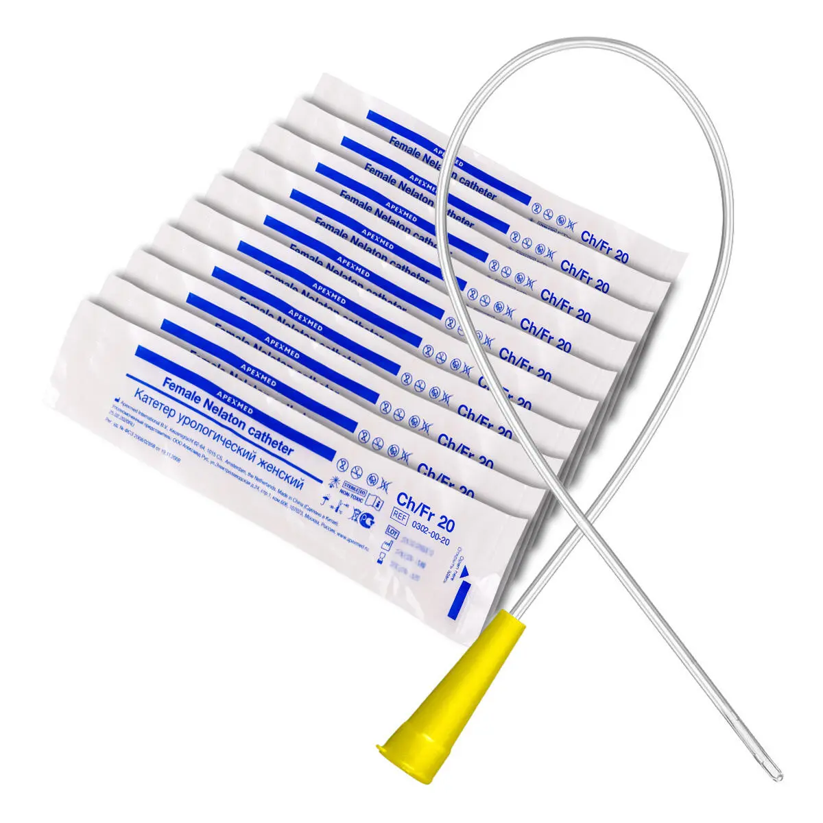 Катетер Нелатона женский, 20 Сh/Fr урологический 10 шт