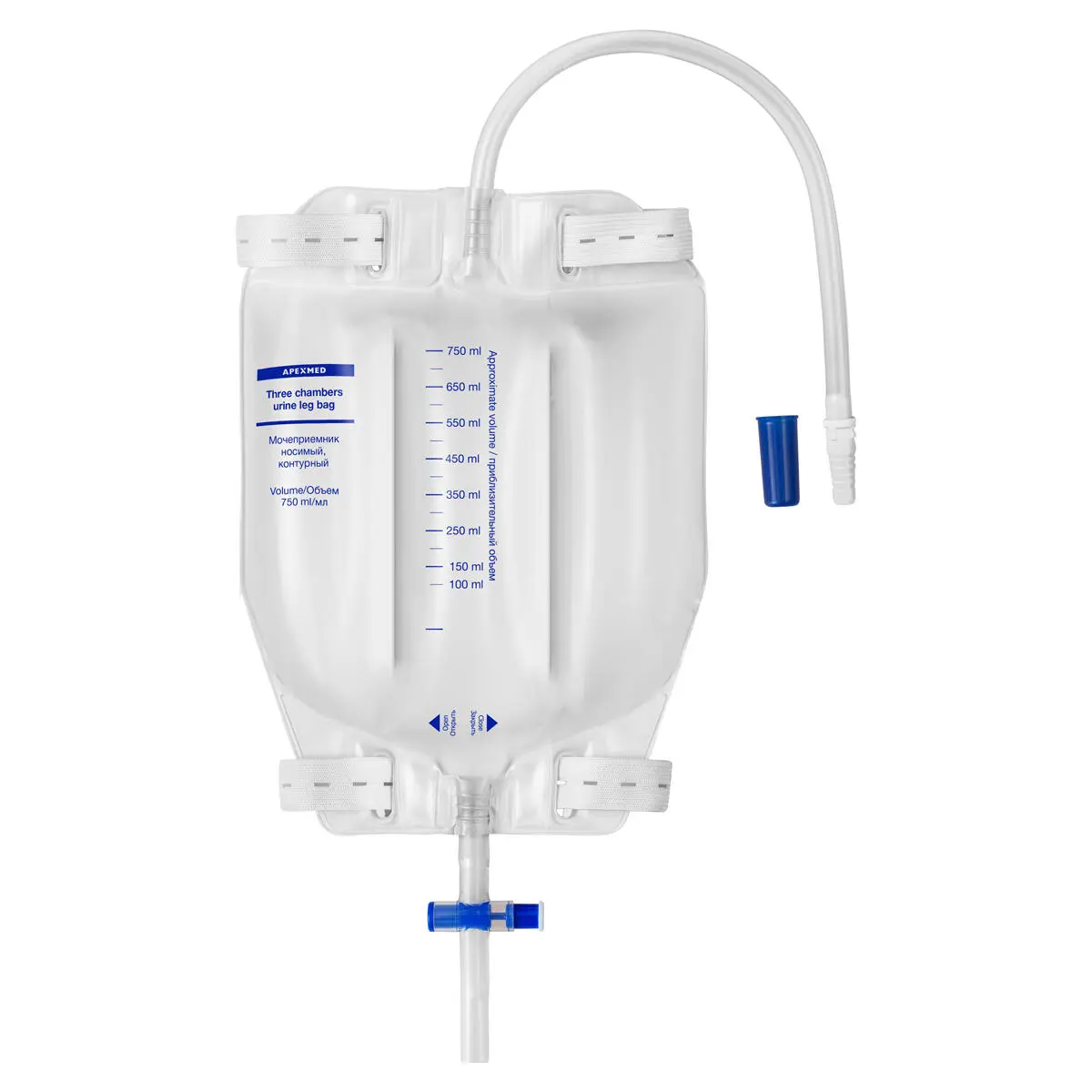 Мочеприемник ножной 750 мл, 28 см, контурный