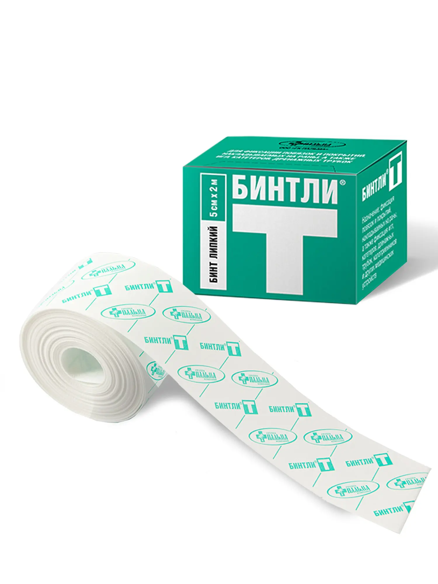 Бинт медицинский Пальма Бинтли-Т, 5 см х 2 м, липкий, белый