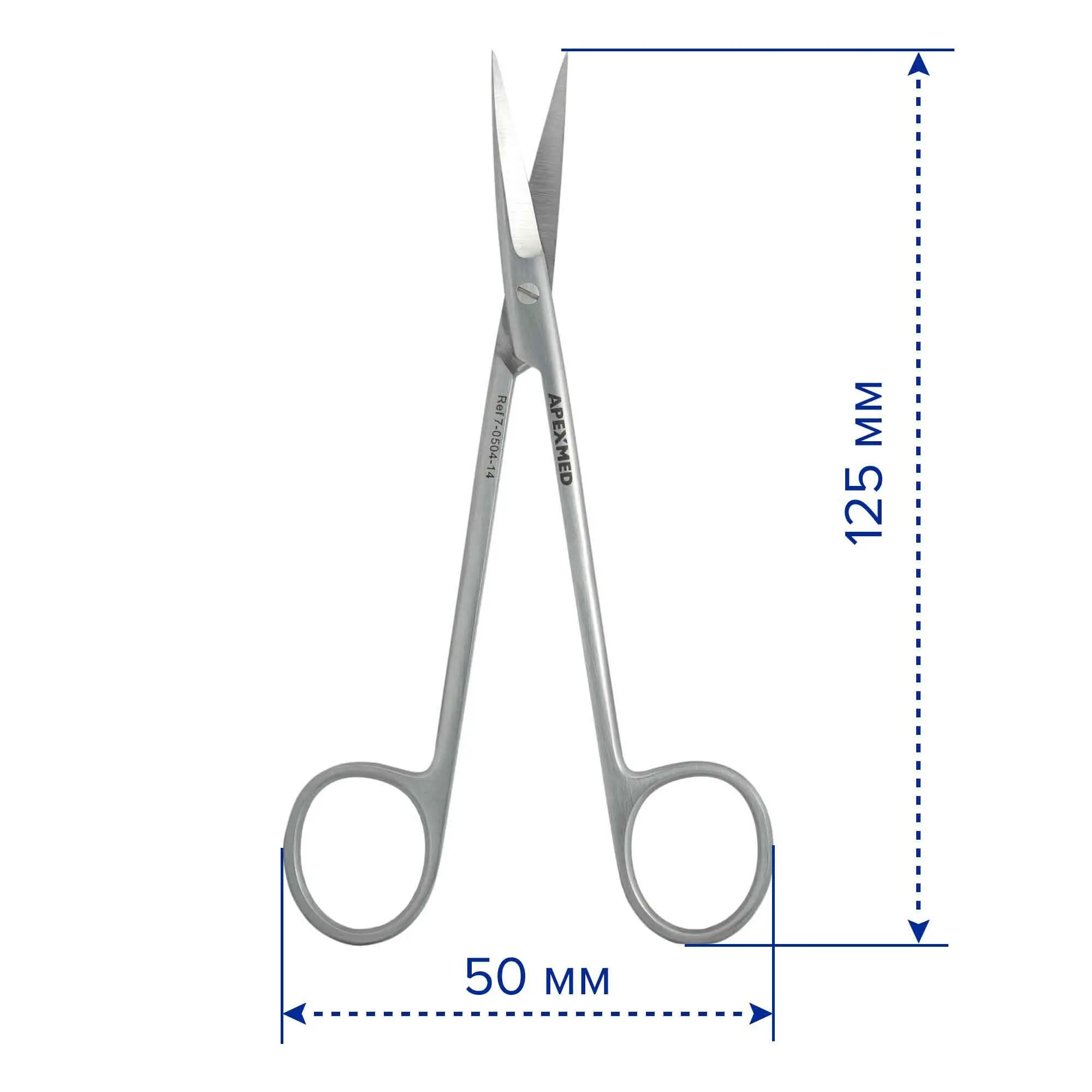 Ножницы хирургические Joseph остроконечные, прямые, 140 мм, Apexmed