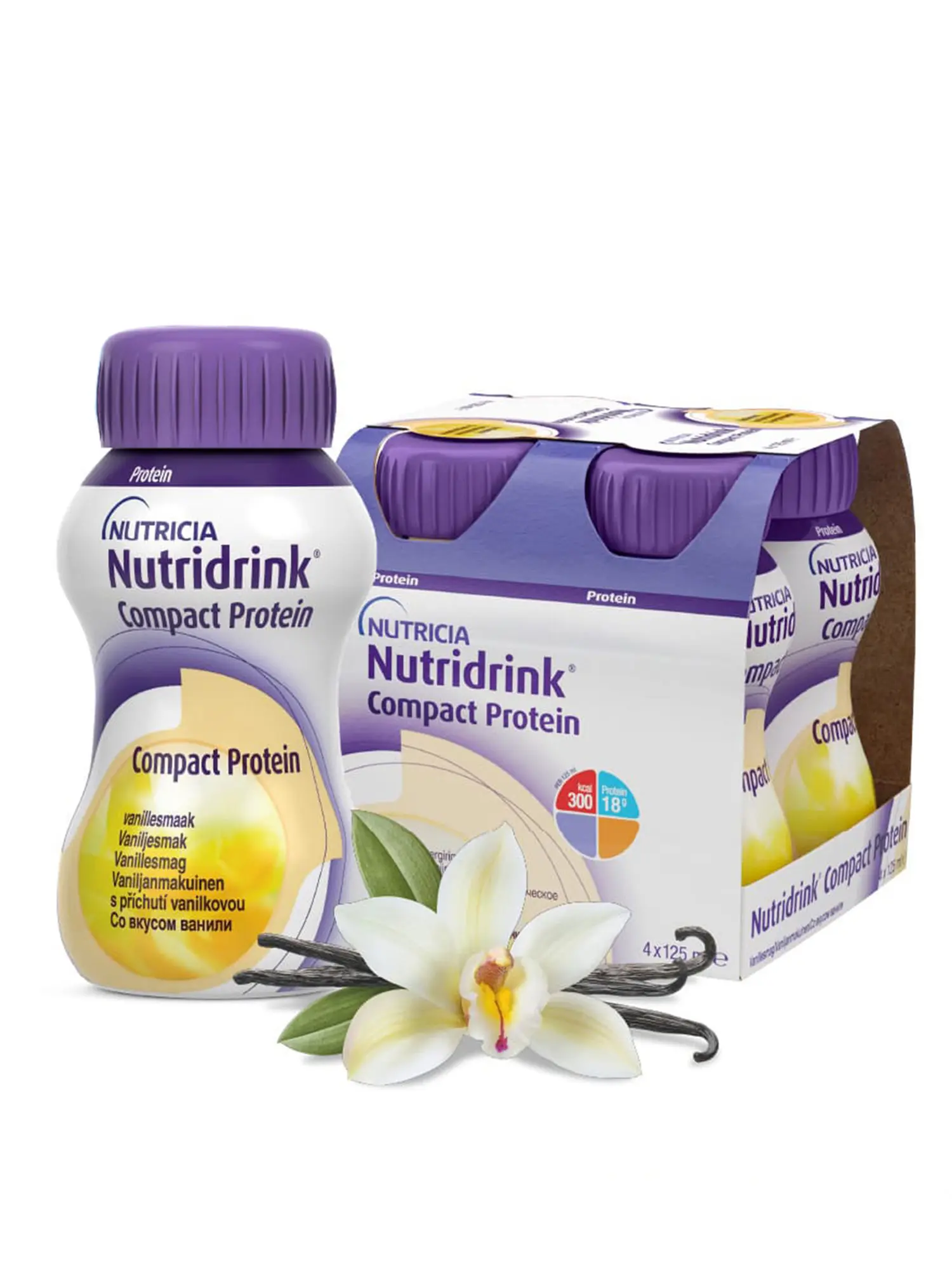 Энтеральное питание Нутридринк Компакт Протеин со вкусом ванили, 125 мл, 4 шт