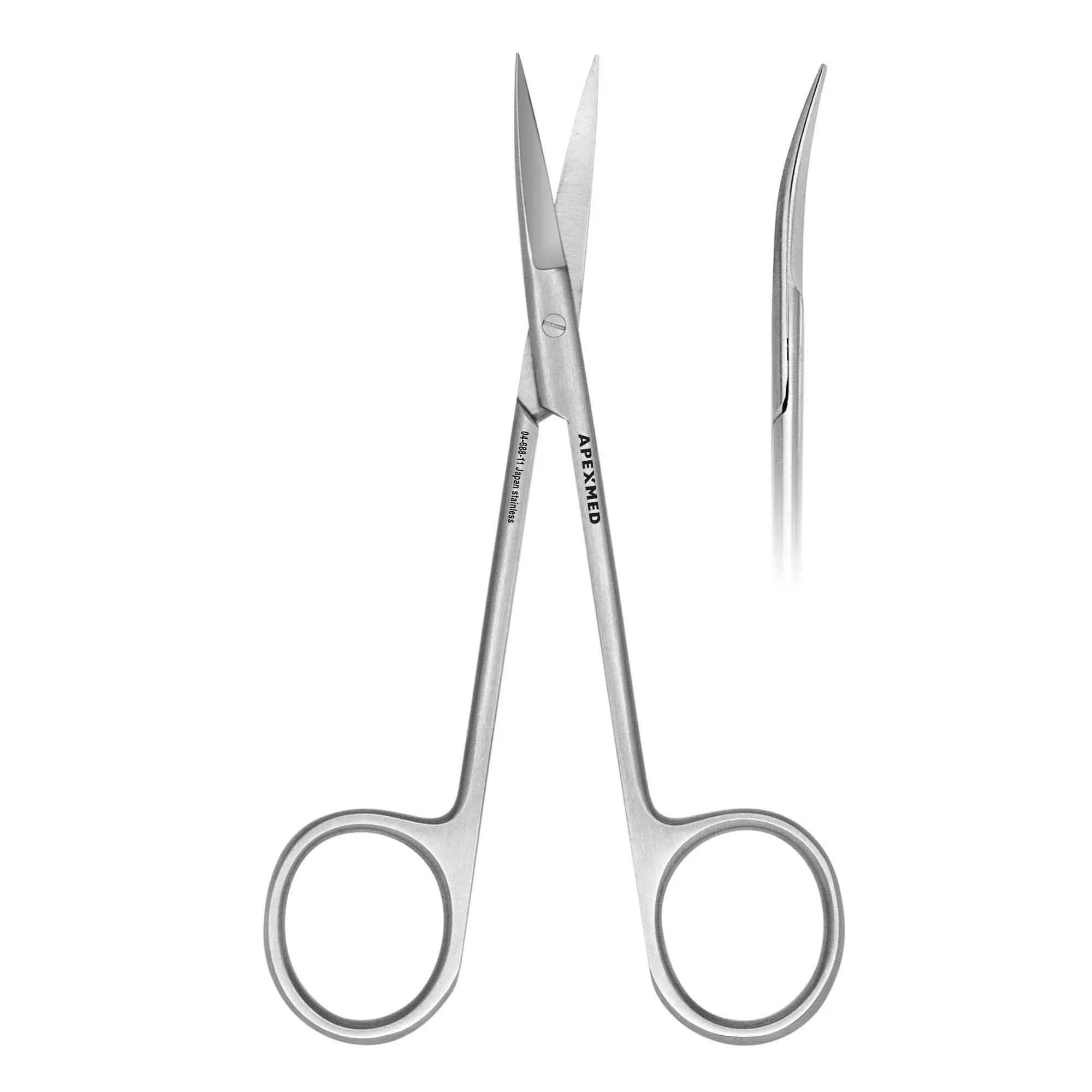 Ножницы хирургические Apexmed Iris 115 мм, глазные, остроконечные, изогнутые