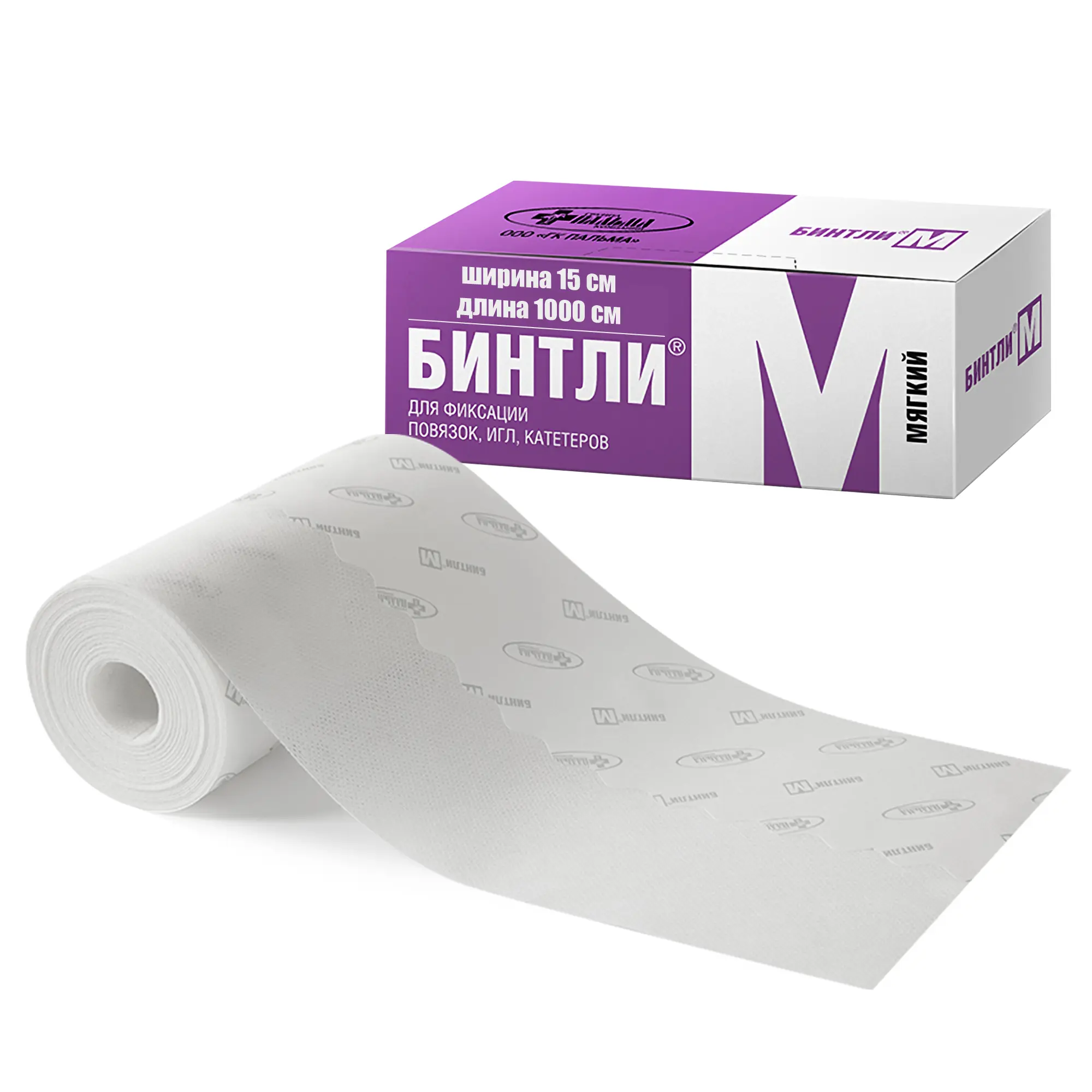 Бинт медицинский Пальма Бинтли-М, 15 см х 10 м, липкий, эластичный