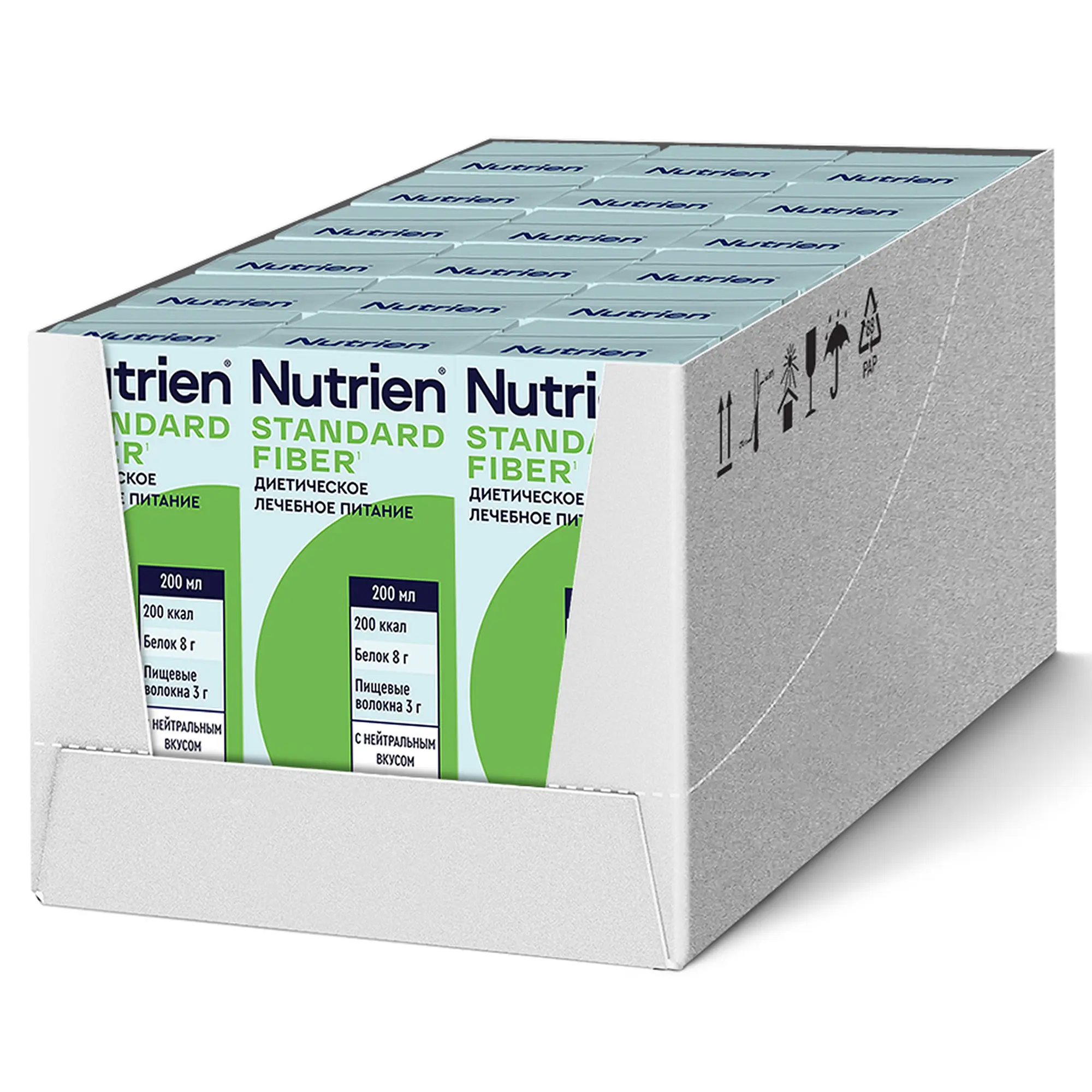 Энтеральное питание Nutrien Standard Fiber (Нутриэн Стандарт c пищевыми волокнами) с нейтральным вкусом, 200 мл, 18 шт