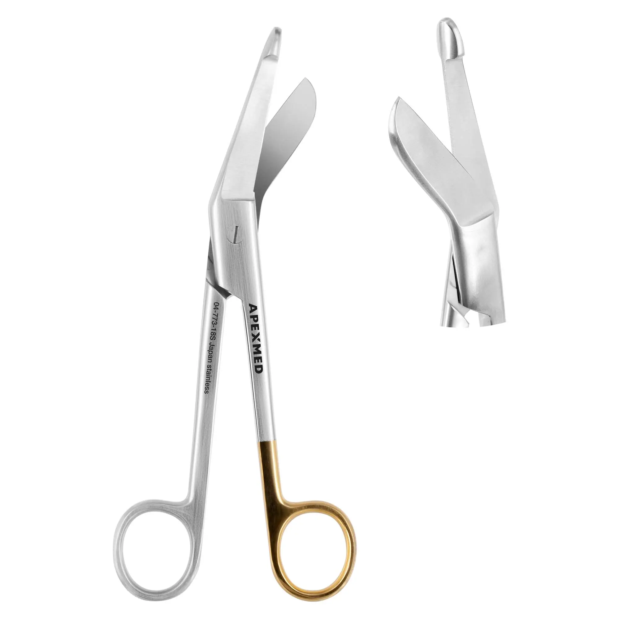 Ножницы хирургические Apexmed Lister Super Cut 180 мм, для снятия бандажей, с кнопкой