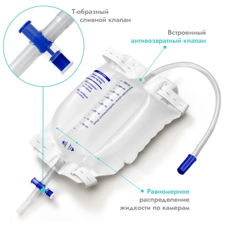 Мочеприемник ножной 750 мл, 28 см, контурный