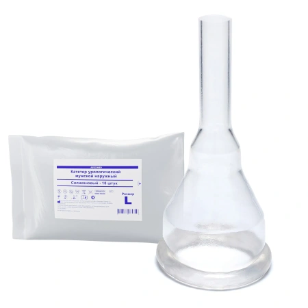 Катетер урологический наружный Apexmed стандарт, L, 10 шт, мужской, уропрезерватив, силиконовый