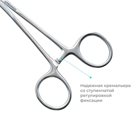 Зажим хирургический кровоостанавливающий Crile-Rankin (Ранкина-Криля), прямой, 160 мм, Apexmed