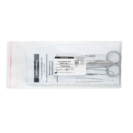 Ножницы хирургические остроконечные Standard, вертикально изогнутые, 120 мм, Apexmed