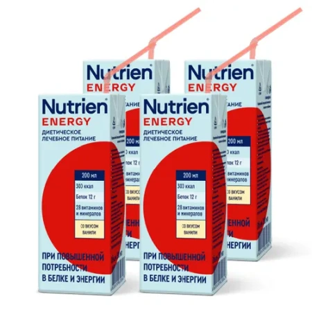 Энтеральное питание Nutrien Energy (Нутриэн Энергия) со вкусом ванили, 200 мл, 4 шт