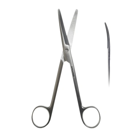 Ножницы хирургические диссекционные Mayo (Майо) тупоконечные, изогнутые, 170 мм, Apexmed