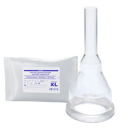 Катетер урологический наружный Apexmed особый, XL, 10 шт, мужской, уропрезерватив, силиконовый