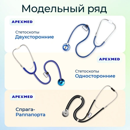 Стетоскоп медицинский Apexmed AS-21, двухсторонний, универсальный