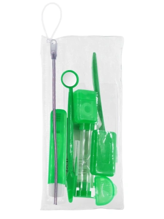 Ортодонтический набор Apexmed для брекетов, дорожный, гигиенический 8 в 1, зеленый