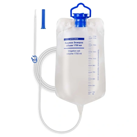 Кружка Эсмарха Apexmed 1750 мл, одноразовая, стерильная, клизма, спринцовка