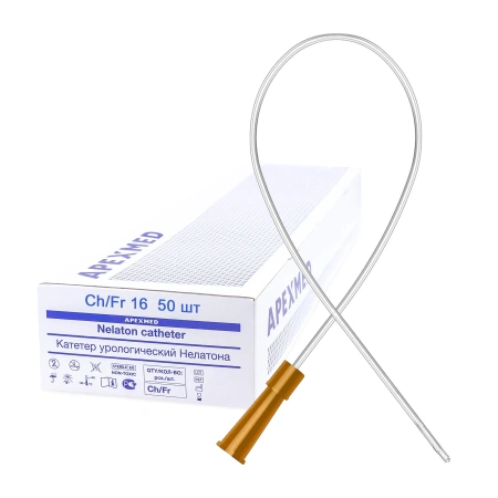 Катетер Нелатона мужской 16 Сh/Fr, урологический, 50 шт