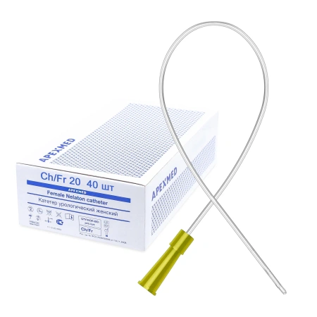 Катетер Нелатона женский, 20 Сh/Fr урологический 40 шт
