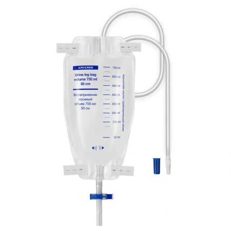 Мочеприемник ножной Люкс 750 мл, 50 см, носимый