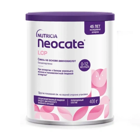 Энтеральное детское питание Неокейт LCP для детей до 12 месяцев, сухая смесь, 400 г