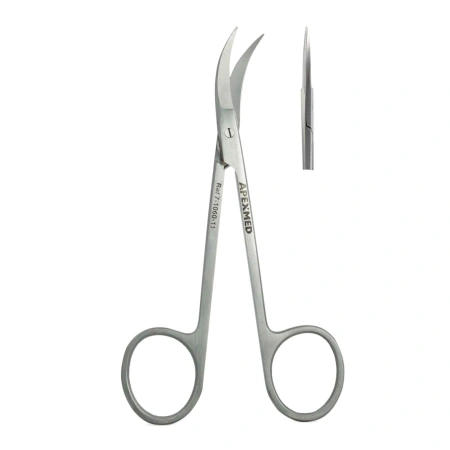 Ножницы хирургические остроконечные Standard, изогнутые по ребру , 115 мм, Apexmed