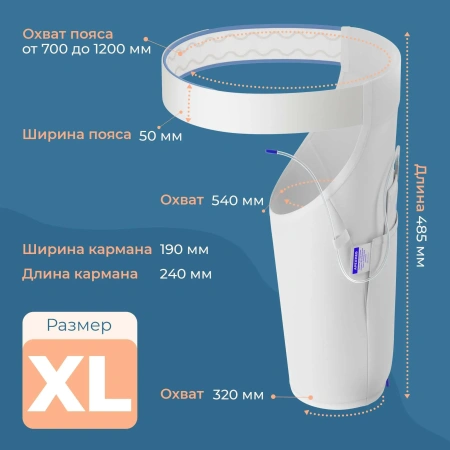 Бандаж для мочеприемника ножного, XL, с креплением на талии