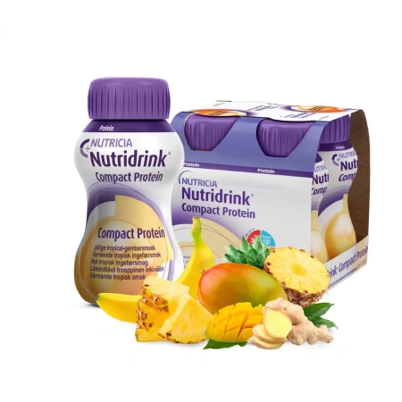 Энтеральное питание Нутридринк Компакт Протеин с согревающим вкусом имбиря и тропических фруктов, 125 мл, 4 шт