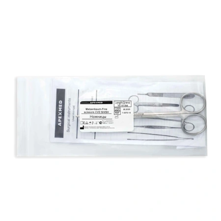Ножницы хирургические Metzenbaum-Fine остроконечные, изогнутые, 145 мм, Apexmed