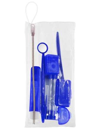 Ортодонтический набор Apexmed для брекетов, дорожный, гигиенический 8 в 1, синий