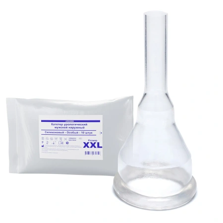 Катетер урологический наружный Apexmed особый, XXL, 10 шт, мужской, уропрезерватив, силиконовый
