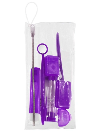 Ортодонтический набор Apexmed для брекетов, дорожный, гигиенический 8 в 1, фиолетовый