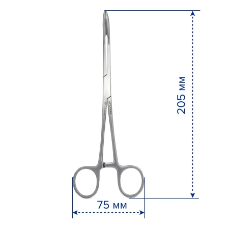 Корнцанг детский изогнутый, 200 мм, Apexmed