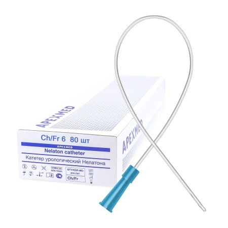 Катетер Нелатона мужской 6 Сh/Fr, урологический, 80 шт