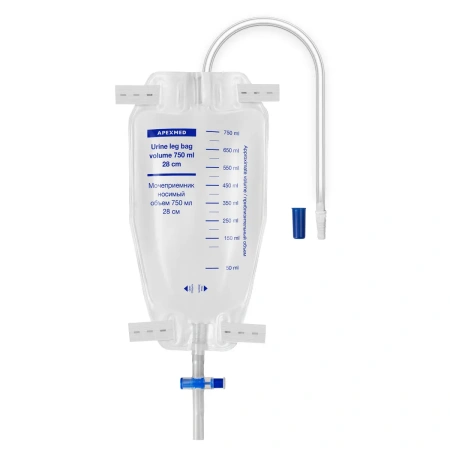 Мочеприемник ножной Apexmed Люкс 750 мл, 28 см, носимый