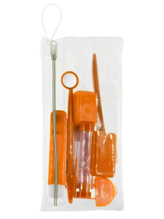 Ортодонтический набор Apexmed для брекетов, дорожный, гигиенический 8 в 1, оранжевый