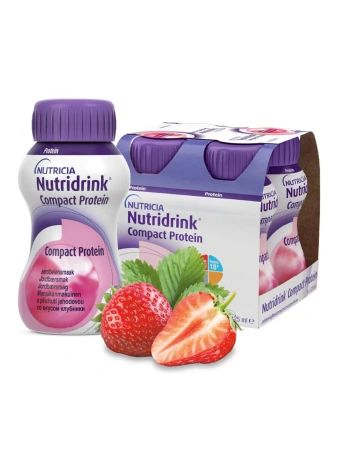 Энтеральное питание Нутридринк Компакт Протеин со вкусом клубники, 125 мл, 4 шт