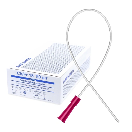 Катетер Нелатона женский, 18 Сh/Fr урологический 50 шт