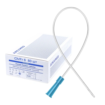 Катетер Нелатона женский, 6 Сh/Fr урологический 80 шт